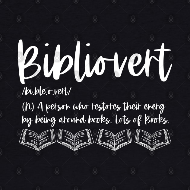 Bibliovert Definition - White Graphic - Funny Bookish Sayings Dictionary by Millusti